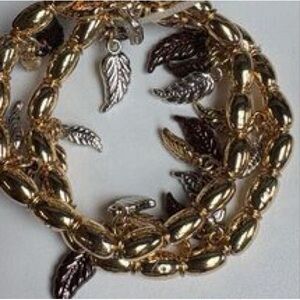Ophelia Roe Tricolor Leaf Charm Bracelet
